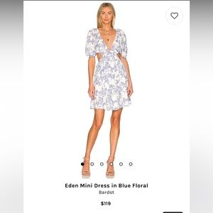 Bardot Eden Mini Dress in Blue Floral